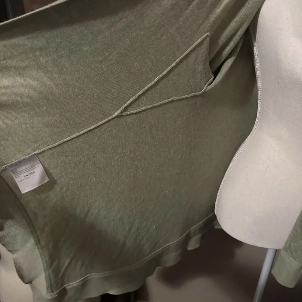 Lululemon Cashlu Knit Wrap Cardigan Heathered Rosemary Green M/L - Picture 7 of 8